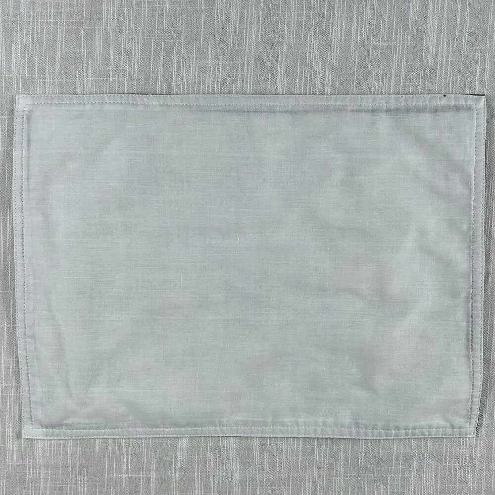 Vintage Handmade Placemats Set Of 4 Cranston Fruit Fabric Handmade MCM Blue